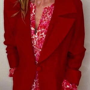 Floor  length Red  trench Coat (vintage)